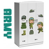 Dulap ARMY 3 usi - Camere de Copii Premium MDF High Gloss - Tema Soldati Armata Dulap ARMY 3 usi - Camere de Copii Premium MDF High Gloss - Tema Soldati Armata